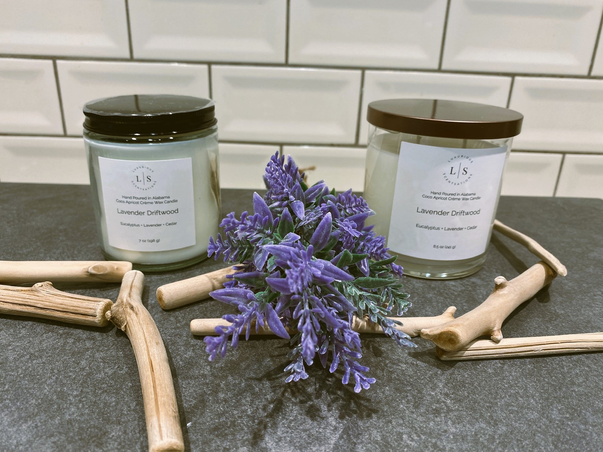 Image of Lavender Driftwood candle by Luxurious Scentsations of Alabama